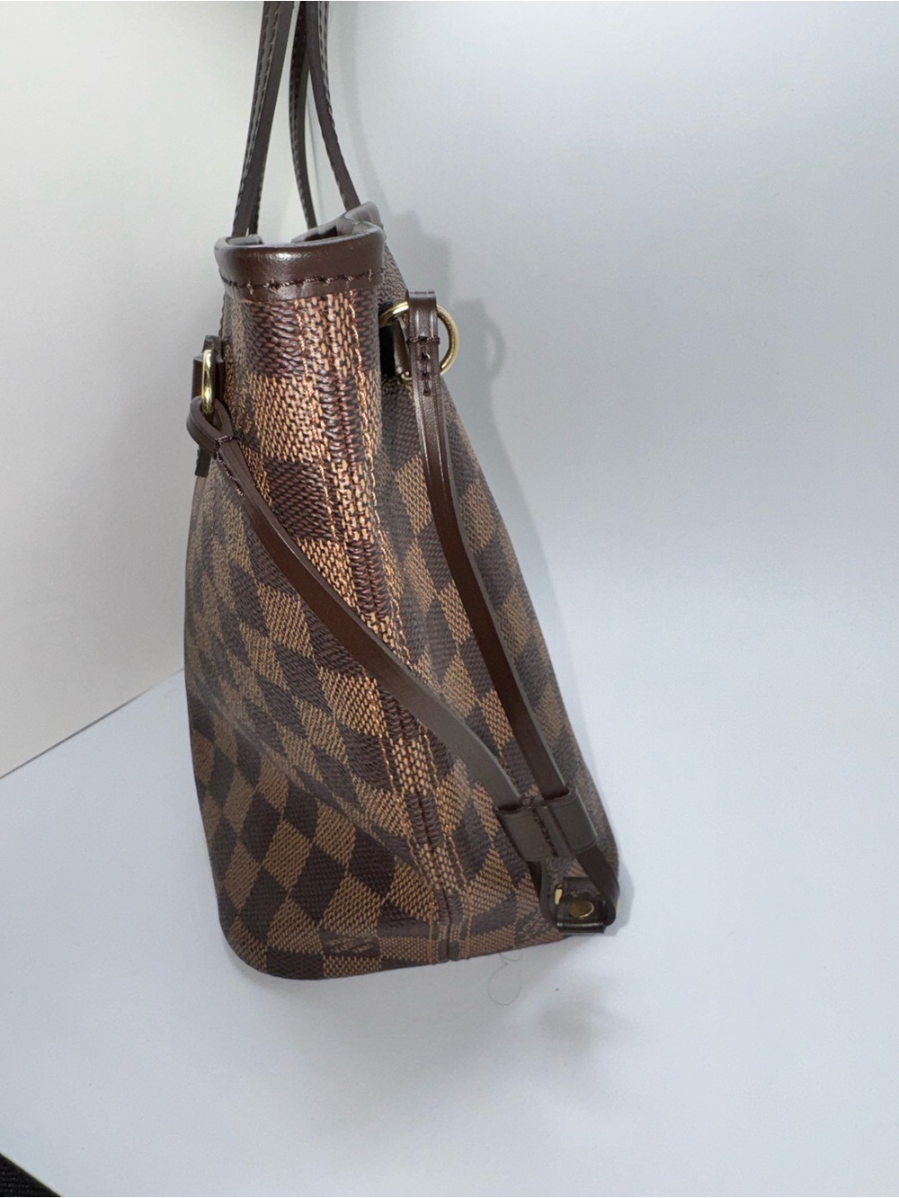 LOUIS VUITTON Neverfull PM Damier Ebene Tote Bag Red Interior - Picture 5 of 16